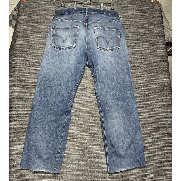 Levi's Jeans Men's Size 36x32 Blue Vintage Button Fly Colombia Straight Cut Off - Picture 12 of 16